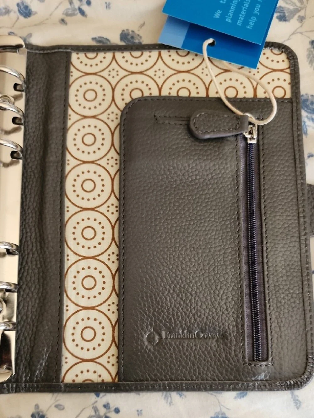 Franklin Covey Charcoal Pebbled Ava Binder 1 1/4